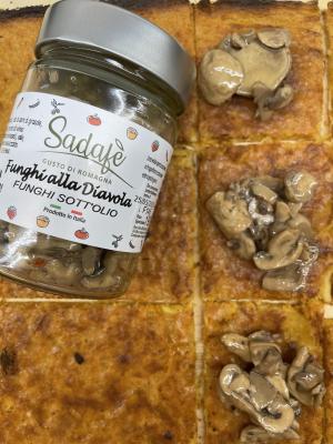Farinata di ceci e funghi sott'olio!